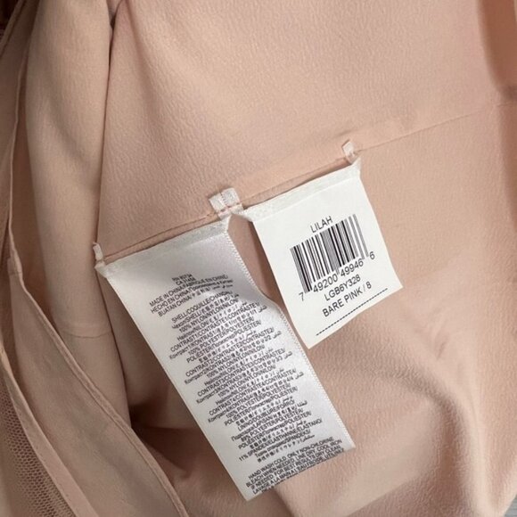 BCBGMaxAzria Lilah Tiered-Lace Strapless Dress bare pink size 8 - Picture 9 of 9